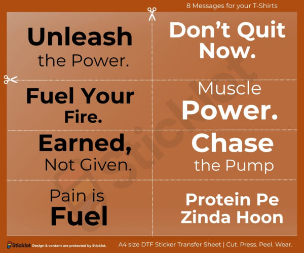 Fitness quote sticker for gym lovers