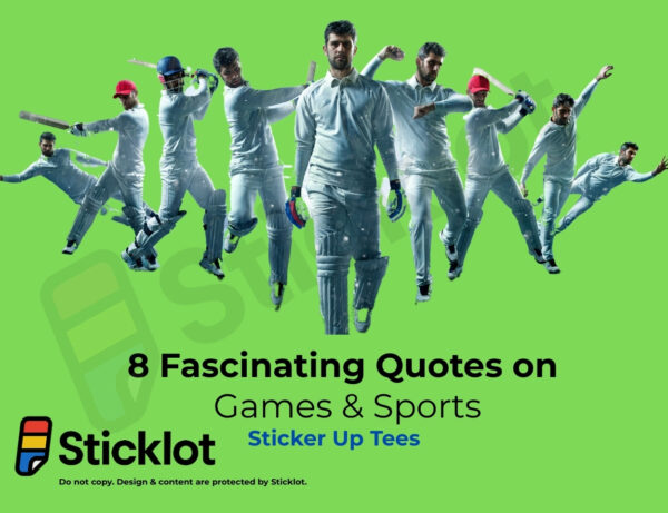 Gaming quote sticker on cotton T-shirt