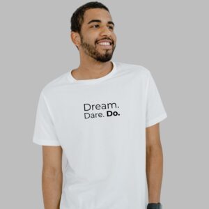 White T-Shirts with black Quote for Men & Women – Sticklot India