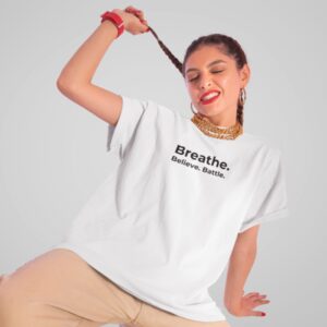 White T-Shirts with black Quote for Men & Women – Sticklot India