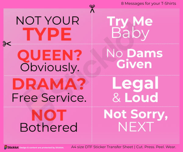 DTF quote sticker for women | DIY T-shirt sticker print | Sticklot