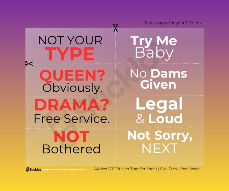 DTF quote sticker for women | DIY T-shirt sticker print | Sticklot